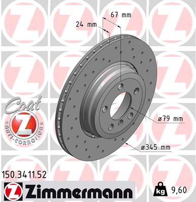 Tarcza hamulcowa ZIMMERMANN 150.3411.52