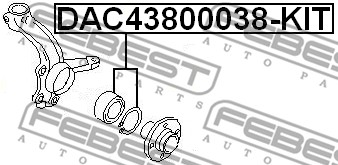 Zestaw łożysk koła FEBEST DAC43800038-KIT