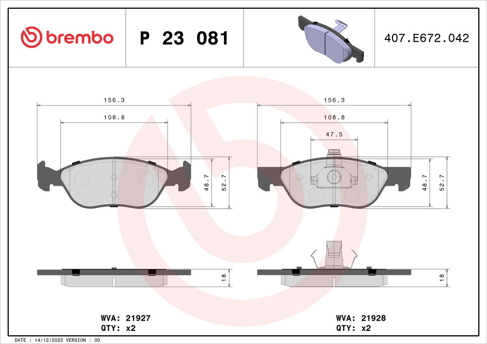 Klocki hamulcowe BREMBO P 23 081