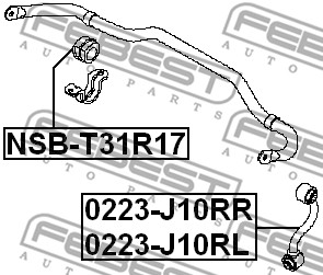 Guma stabilizatora FEBEST NSB-T31R17