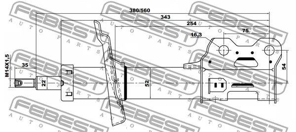 Amortyzator FEBEST 18110-001FL