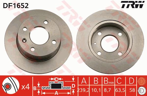 Tarcza hamulcowa TRW DF1652