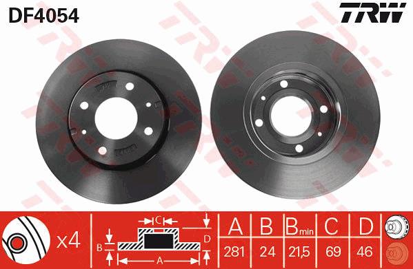 Tarcza hamulcowa TRW DF4054