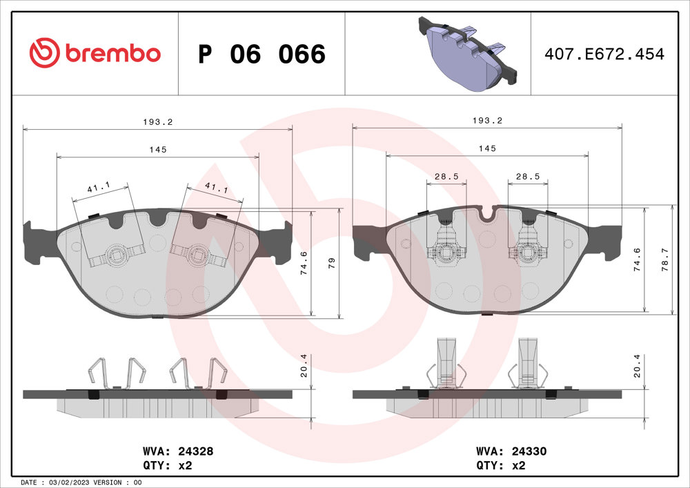 Klocki hamulcowe BREMBO P 06 066