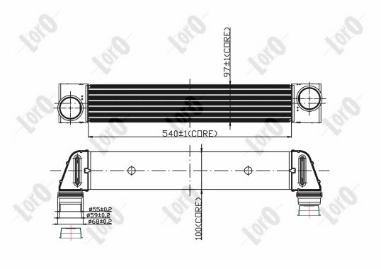 Chłodnica powietrza intercooler ABAKUS 004-018-0008