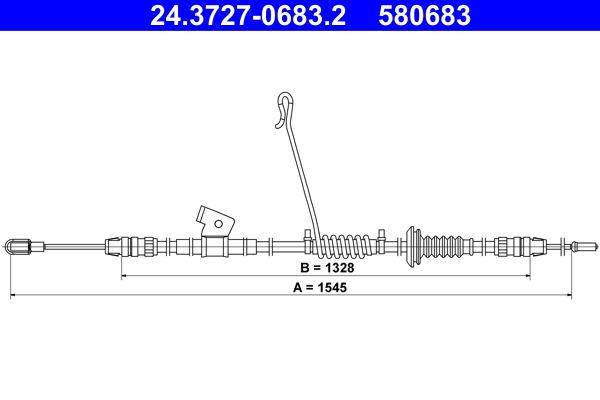 Linka hamulca ręcznego ATE 24.3727-0683.2