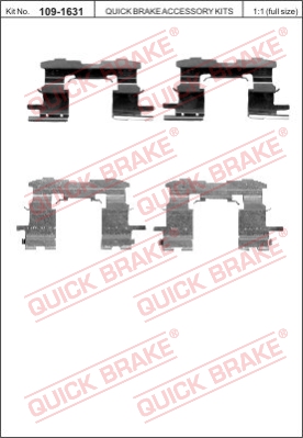 Zestaw akcesoriów montażowych  klocków hamulcowych QUICK BRAKE 109-1631