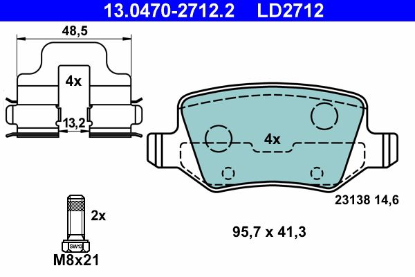 Klocki hamulcowe ATE 13.0470-2712.2