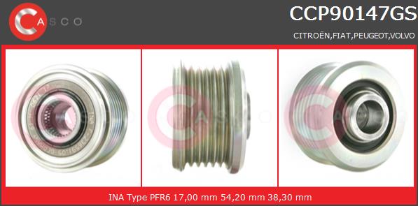 Koło pasowe alternatora CASCO CCP90147GS
