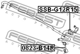 Guma stabilizatora FEBEST SSB-G12R15
