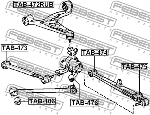 Tuleja wahacza FEBEST TAB-472RUB
