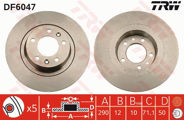 Tarcza hamulcowa TRW DF6047