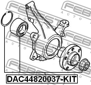 Zestaw łożysk koła FEBEST DAC44820037-KIT