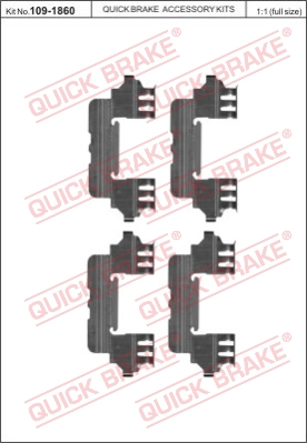 Zestaw akcesoriów montażowych  klocków hamulcowych QUICK BRAKE 109-1860