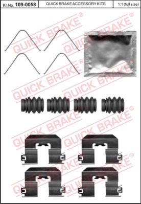 Zestaw akcesoriów montażowych  klocków hamulcowych QUICK BRAKE 109-0058
