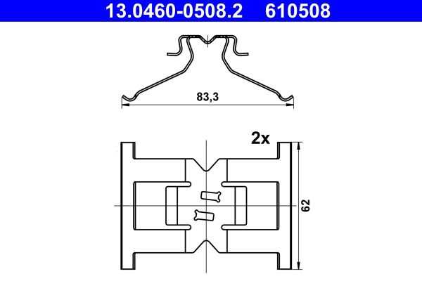 Zestaw akcesoriów montażowych  klocków hamulcowych ATE 13.0460-0508.2
