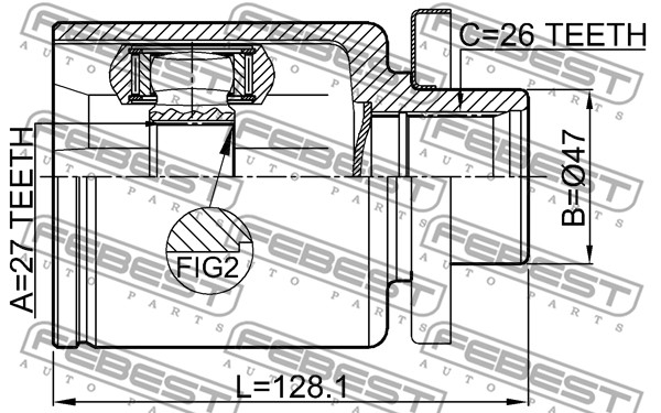 Przegub FEBEST 2311-T5LH
