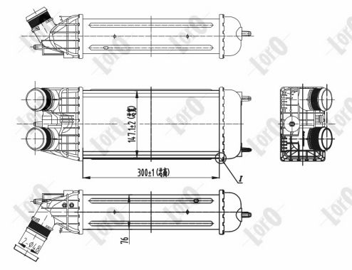 Chłodnica powietrza intercooler ABAKUS 038-018-0004