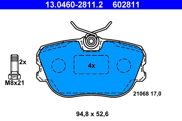 Klocki hamulcowe ATE 13.0460-2811.2