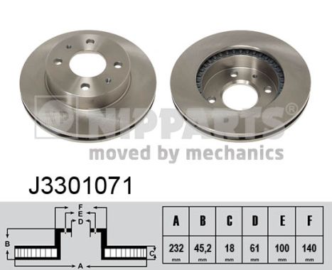 Tarcza hamulcowa NIPPARTS J3301071