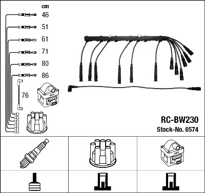 Przewody zapłonowe NGK 0574