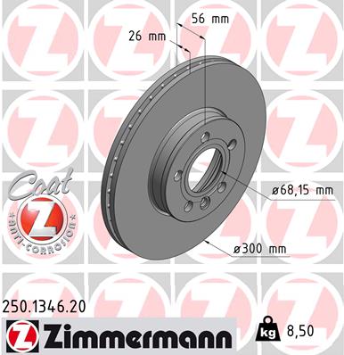 Tarcza hamulcowa ZIMMERMANN 250.1346.20