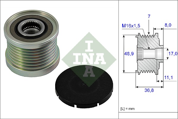 Sprzęgło alternatora INA 535 0081 10