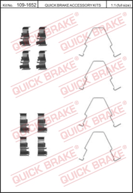 Zestaw akcesoriów montażowych  klocków hamulcowych QUICK BRAKE 109-1652