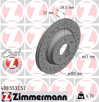 Tarcza hamulcowa ZIMMERMANN 400.5532.52