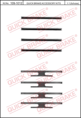 Zestaw akcesoriów montażowych  klocków hamulcowych QUICK BRAKE 109-1012