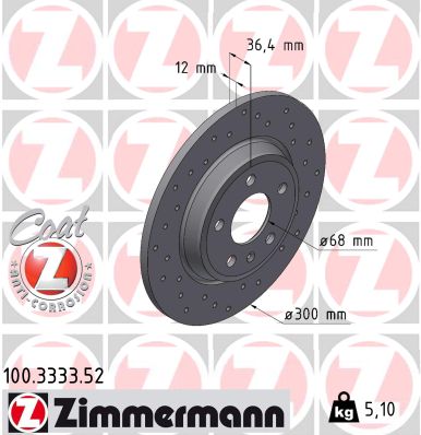 Tarcza hamulcowa ZIMMERMANN 100.3333.52