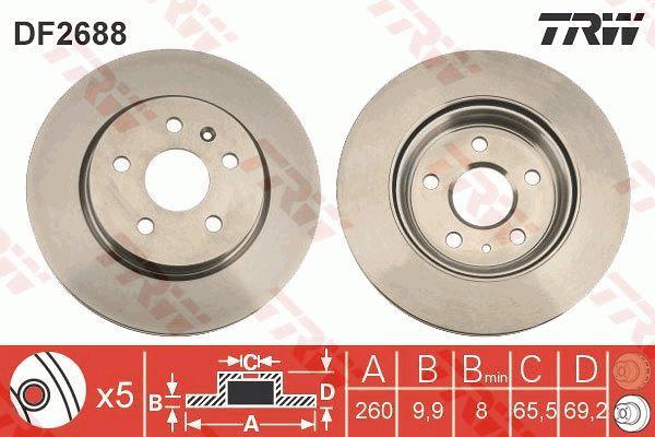 Tarcza hamulcowa TRW DF2688