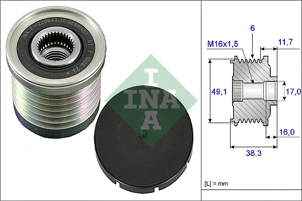 Sprzęgło alternatora INA 535 0030 10