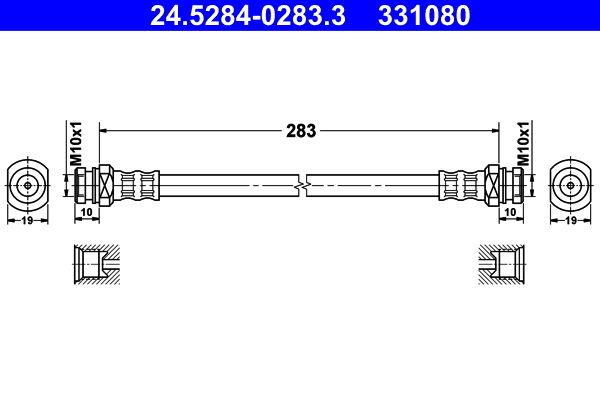 Przewód hamulcowy elastyczny ATE 24.5284-0283.3