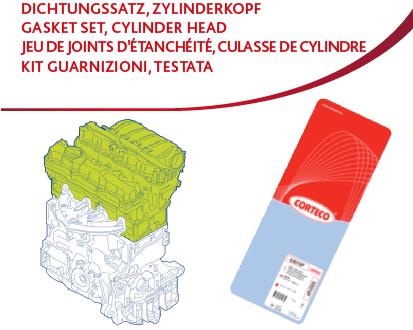 Zestaw uszczelek głowicy cylindrów CORTECO 417015P