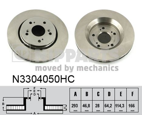 Tarcza hamulcowa NIPPARTS N3304050HC