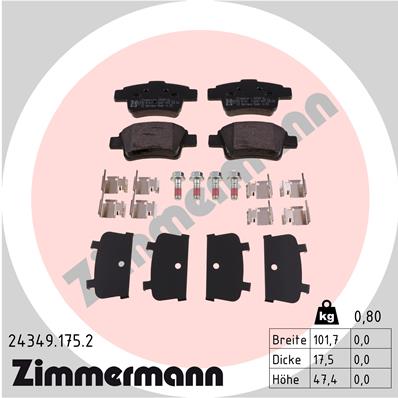 Klocki hamulcowe ZIMMERMANN 24349.175.2