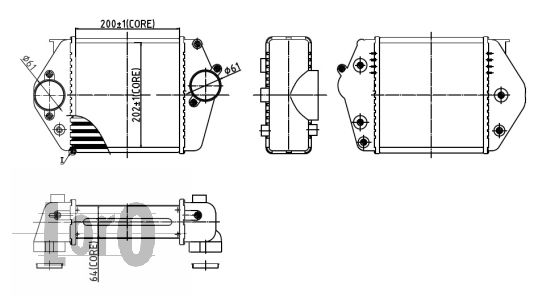 Chłodnica powietrza intercooler ABAKUS 030-018-0001