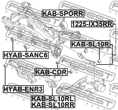 Wahacz zawieszenia koła FEBEST 1225-IX35RR