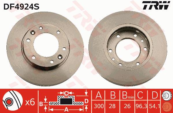 Tarcza hamulcowa TRW DF4924S