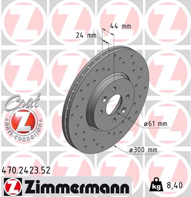 Tarcza hamulcowa ZIMMERMANN 470.2423.52