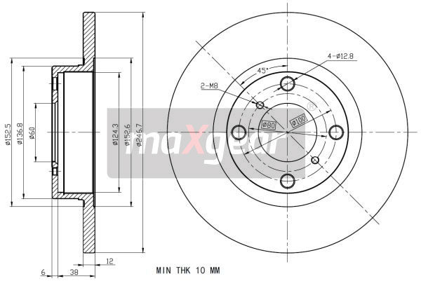 Tarcza hamulcowa MAXGEAR 19-0961