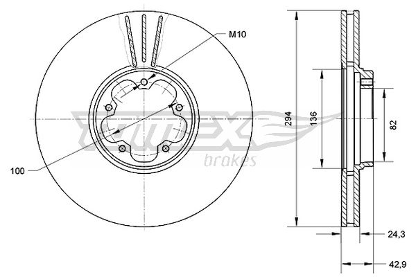 Tarcza hamulcowa TOMEX BRAKES TX 70-96