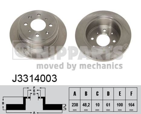 Tarcza hamulcowa NIPPARTS J3314003