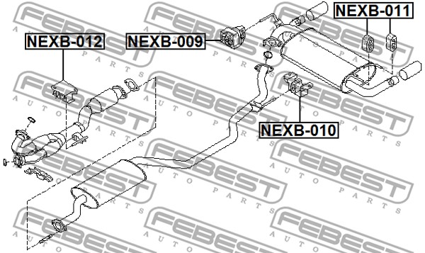 Zestaw montażowy układu wydechowego FEBEST NEXB-009