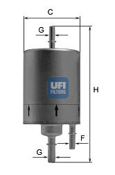 Filtr paliwa UFI 31.831.00