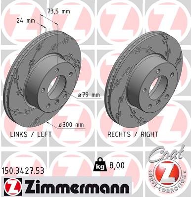 Tarcza hamulcowa ZIMMERMANN 150.3427.53