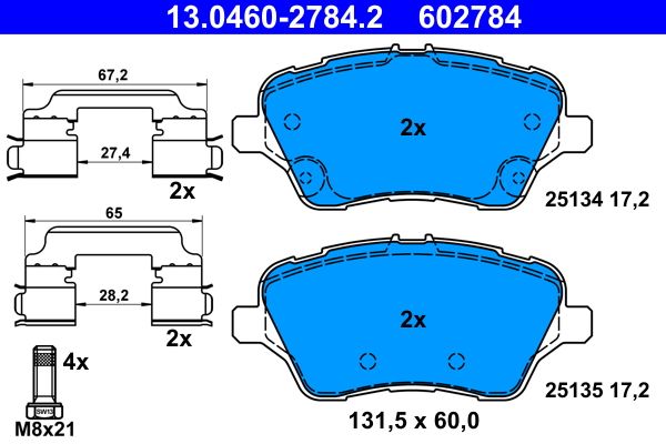 Klocki hamulcowe ATE 13.0460-2784.2