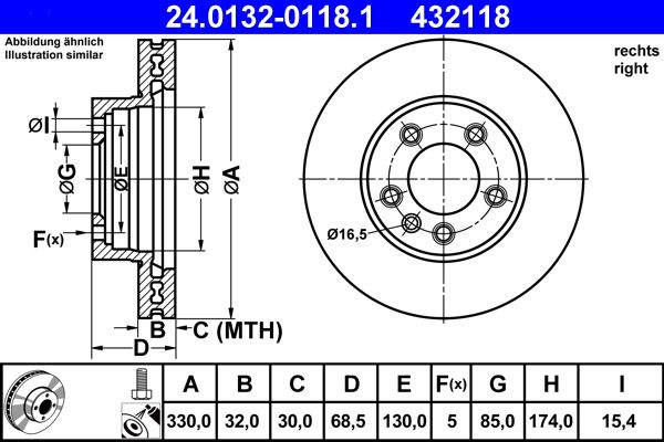 Tarcza hamulcowa ATE 24.0132-0118.1