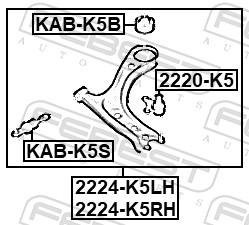 Łożyskowanie, wahacz FEBEST KAB-K5B